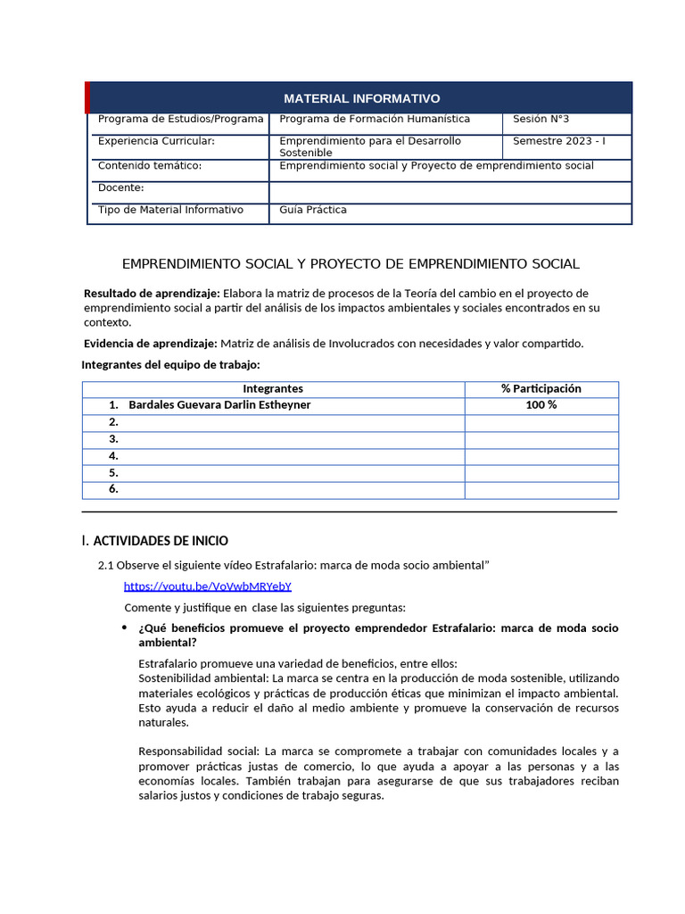 Emprendimiento Social y Sostenible 2023 | PDF | Sustentabilidad ...