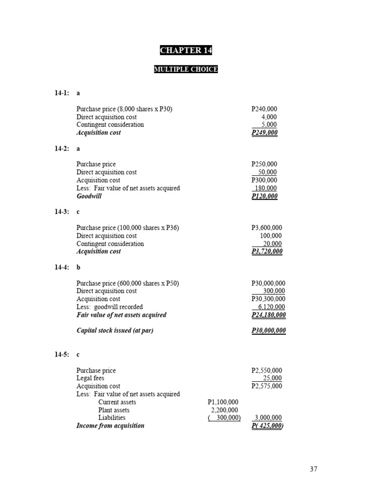 Toaz - Info Chapter 14 Business Combination Pfrs 3 Advanced Accounting ...
