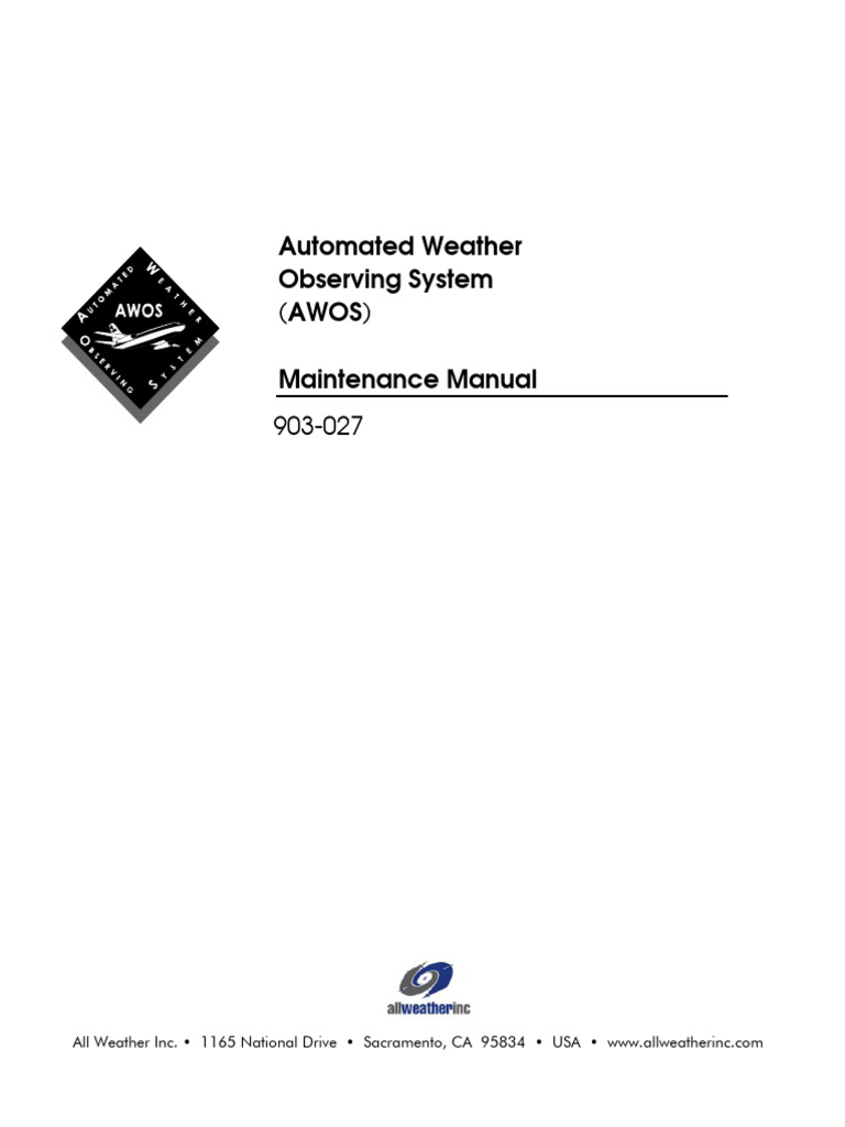 Automated Weather Observing System (AWOS) Maintenance Manual | PDF