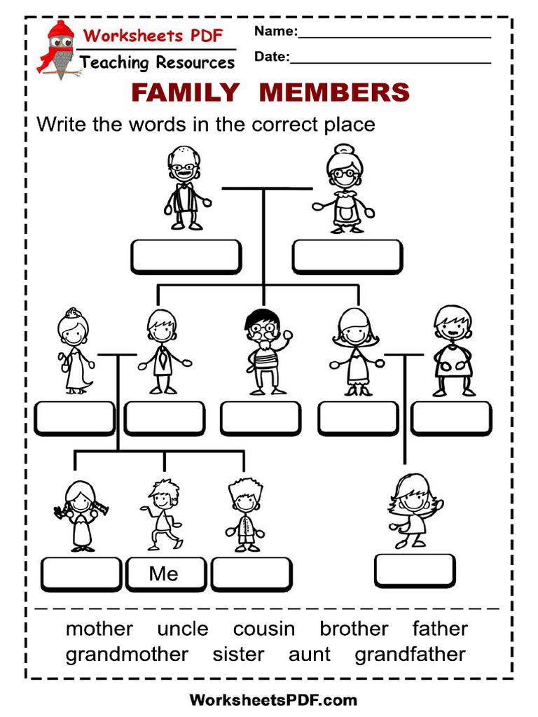 Family Members Worksheet | PDF
