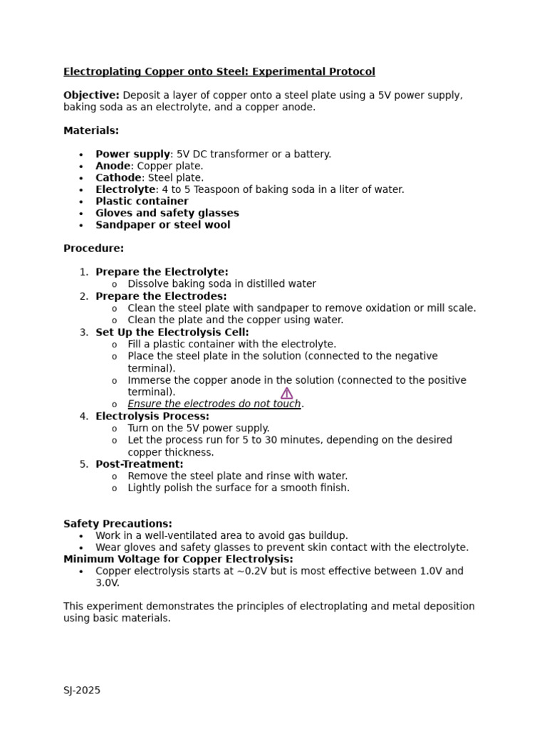 Copper Electroplating Protocol | PDF