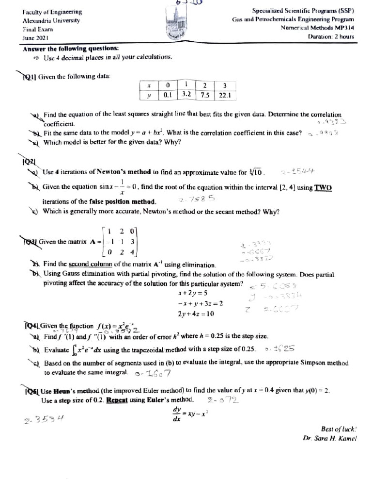 Final 21 Num | PDF | Computational Science | Analysis