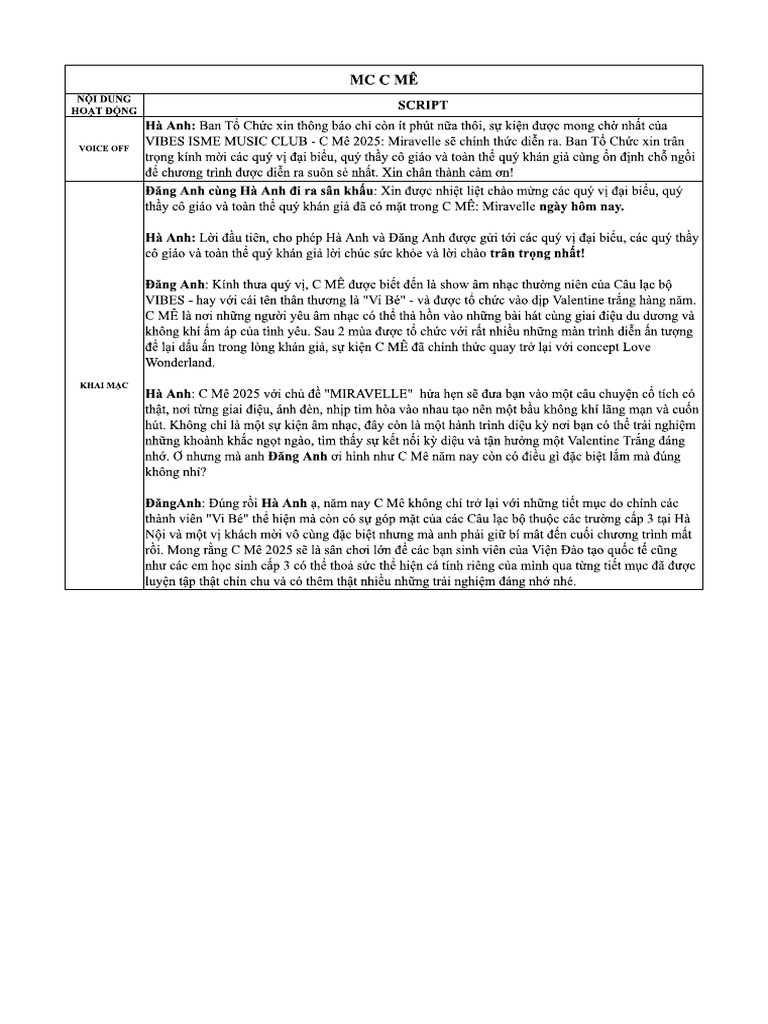Script MC | PDF