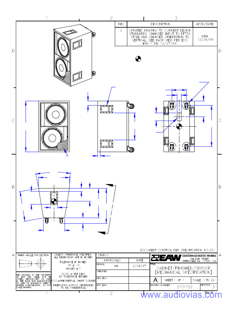 EAW SB850 Specifications and Dimensions | PDF