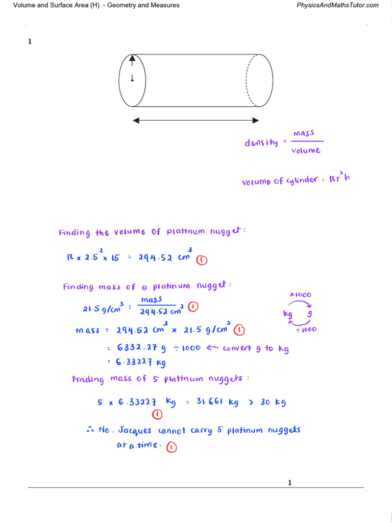 Volume and Surface Area Calculations | PDF | Area | Sphere