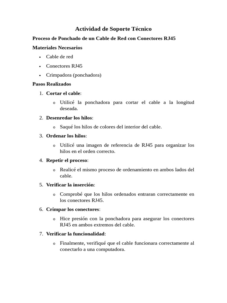 Cómo Ponchar un Cable de Red RJ45 | PDF