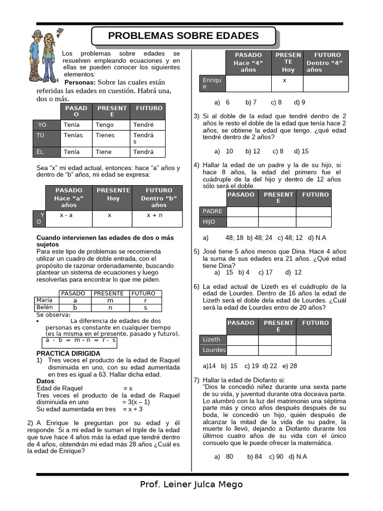 Problemas de Adición por Edad | PDF