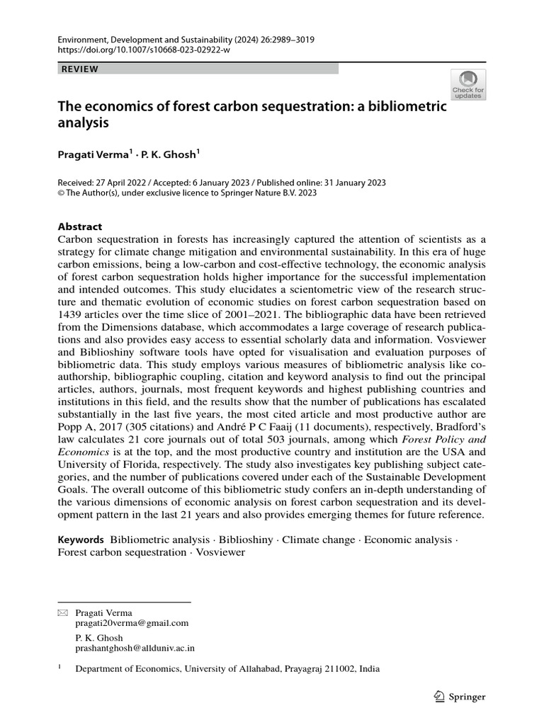 Verma2024 - The Economics of Forest Carbon Sequestration | PDF ...