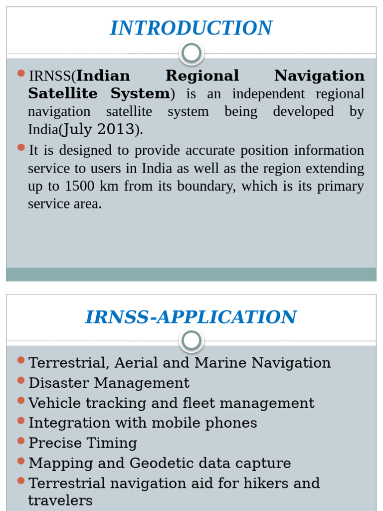 Overview of IRNSS Services and Applications | PDF