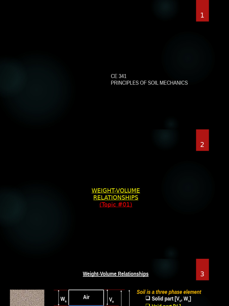 Weight Volume Relationships L01 | PDF | Soil Mechanics | Materials