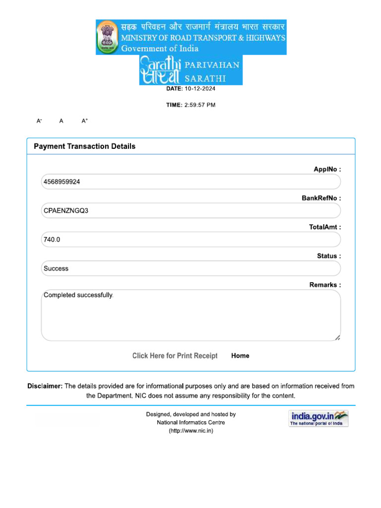 Payment Receipt | PDF