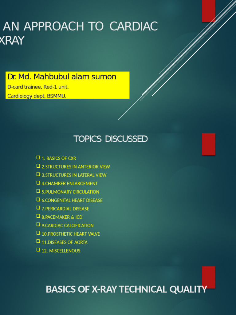 An Approach To Cardiac Xray | PDF | Aorta | Heart