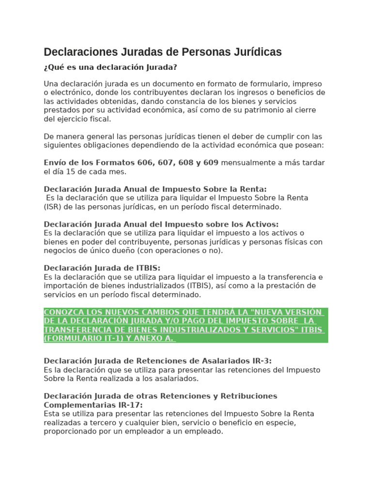 Guía de Declaraciones Juradas para Empresas | PDF | Impuestos ...