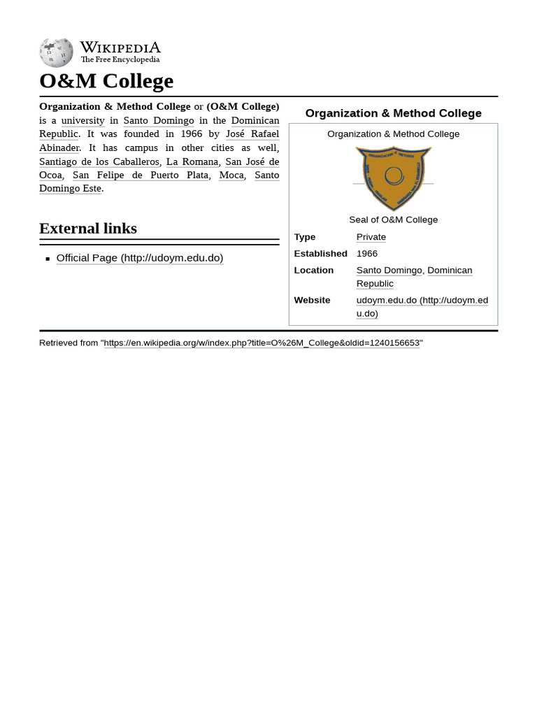 Organization & Method College Overview | PDF