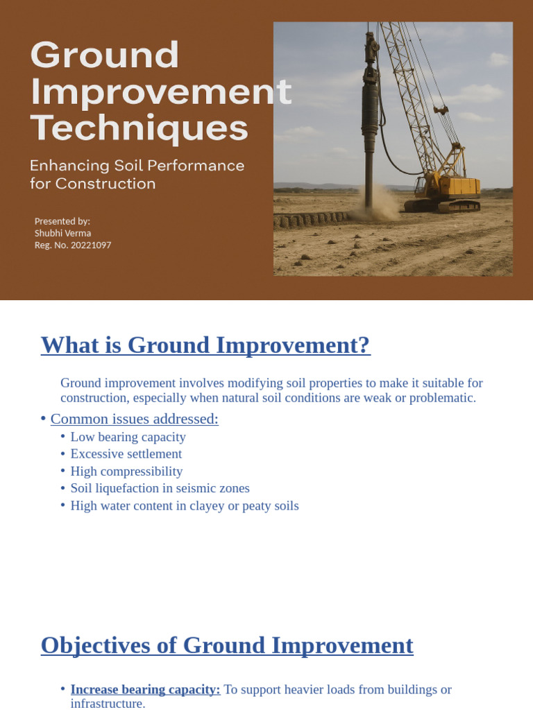 Ground Improvement Techniques Overview | PDF | Civil Engineering | Soil