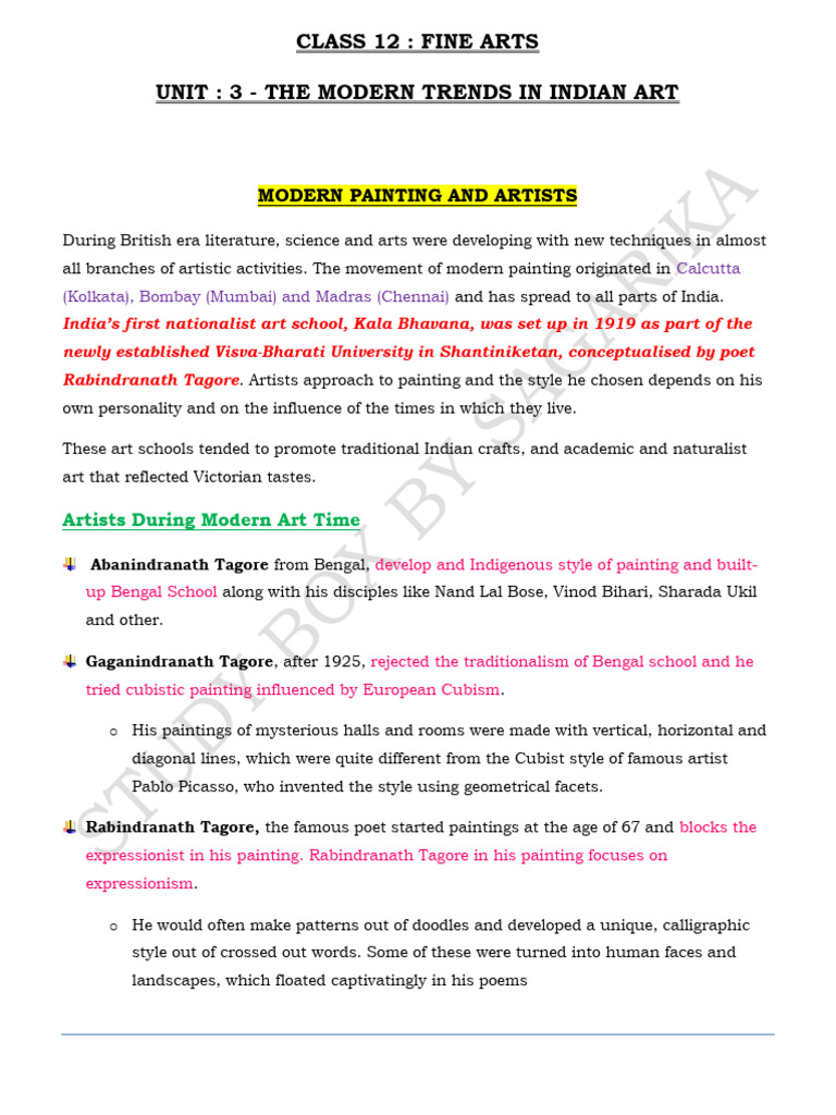 Modern Trends in Indian Art | PDF | Paintings | The Arts