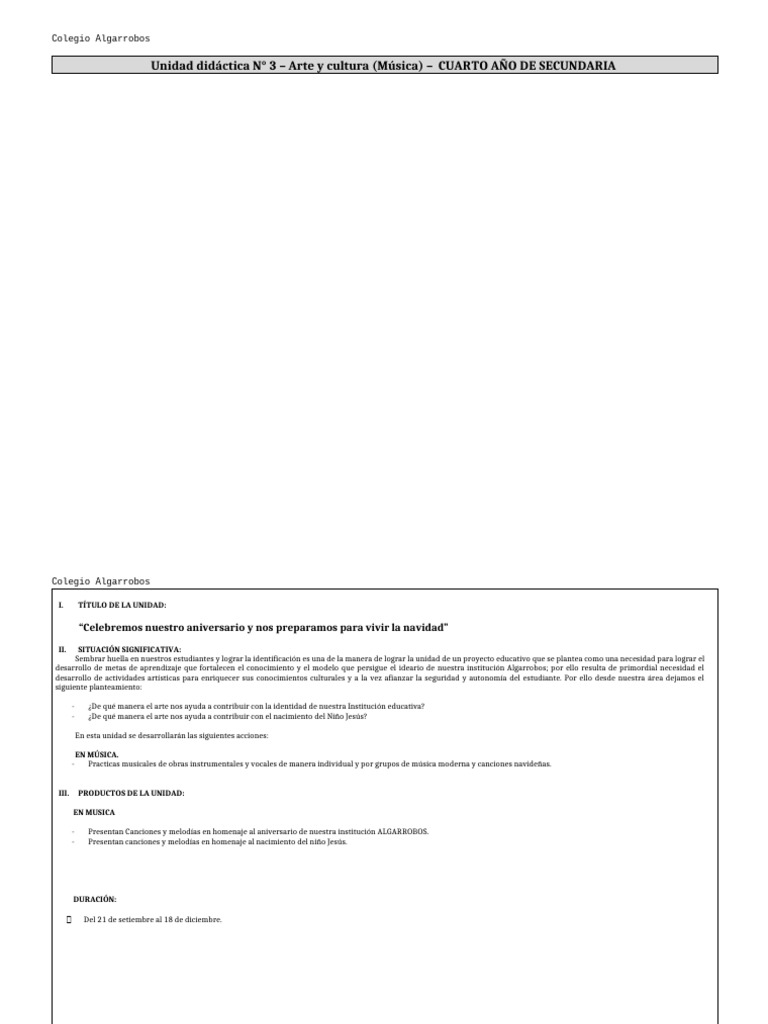 Unidad Virtual 4to Ano de Secundaria 3er Trimestre | PDF | Enseñando ...