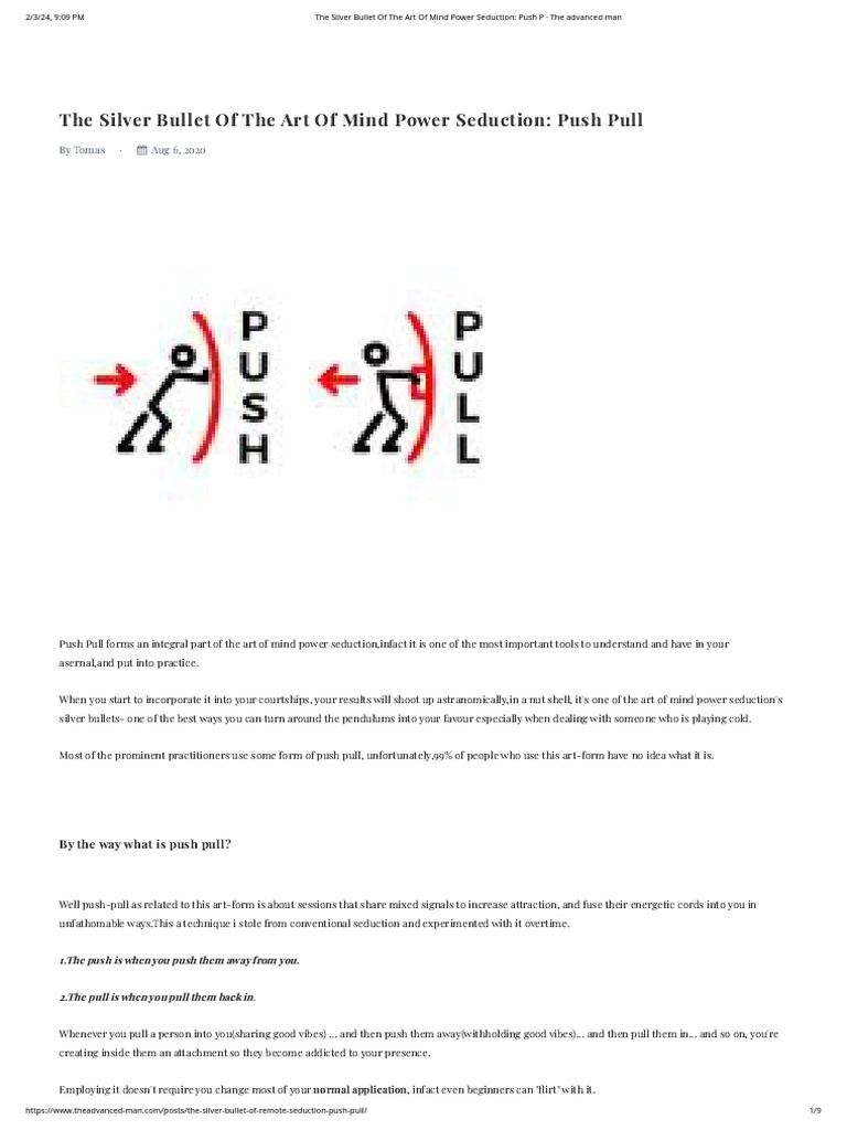 The Silver Bullet of The Art of Mind Power Seduction - Push P The Advanced Man | PDF | Mind ...