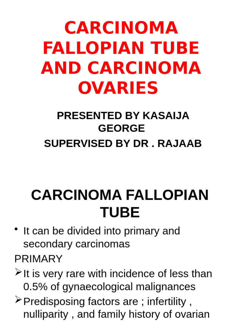 Fallopian Tube and Ovarian Cancer Overview | PDF | Ovarian Cancer | Cancer
