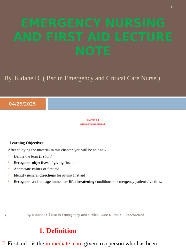 First Aid Principles for Nursing Students | PDF | Cardiopulmonary ...