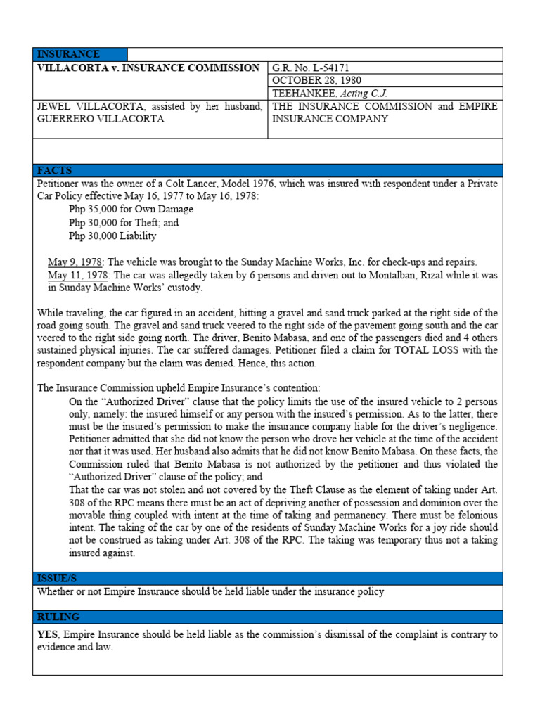 Empire Insurance Liability Ruling | PDF | Insurance | Justice