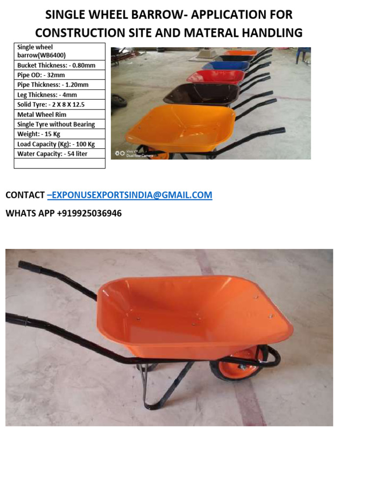 Single Wheel Barrow | PDF