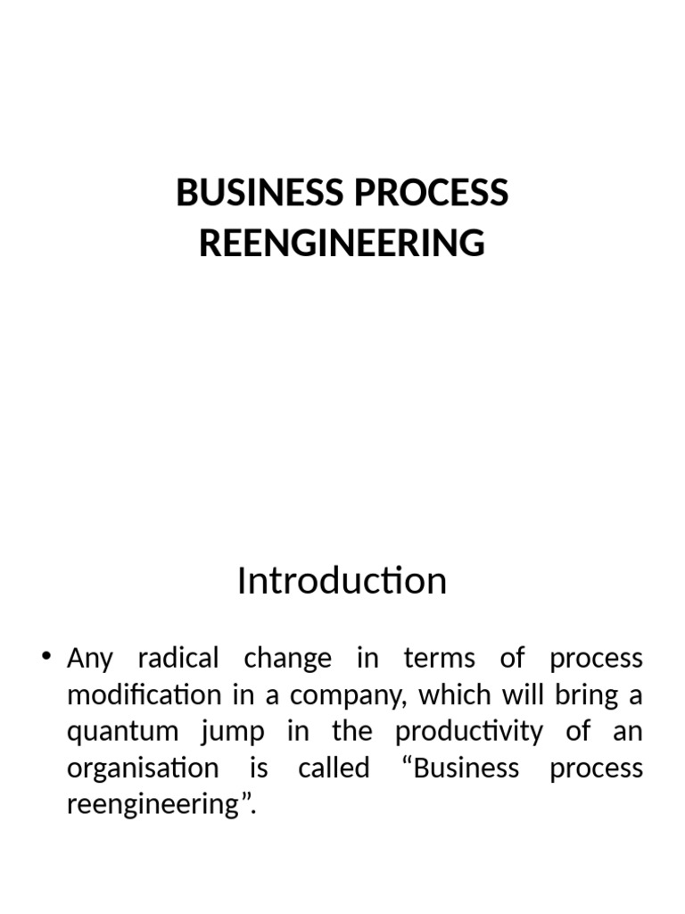Business Process Reengineering Guide | PDF | Business Process ...