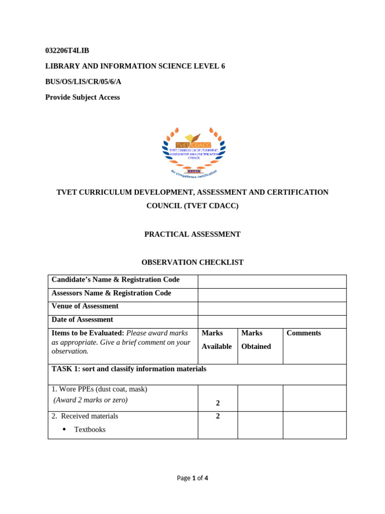 TVET Level 6 Practical Assessment Guide | PDF