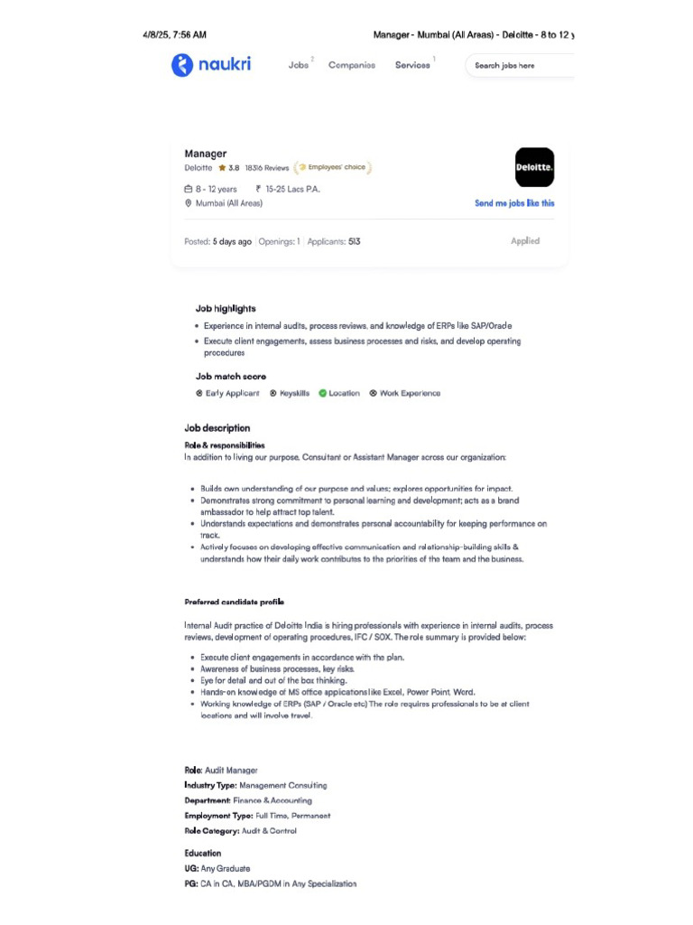 Deloitte - Internal Audit | PDF