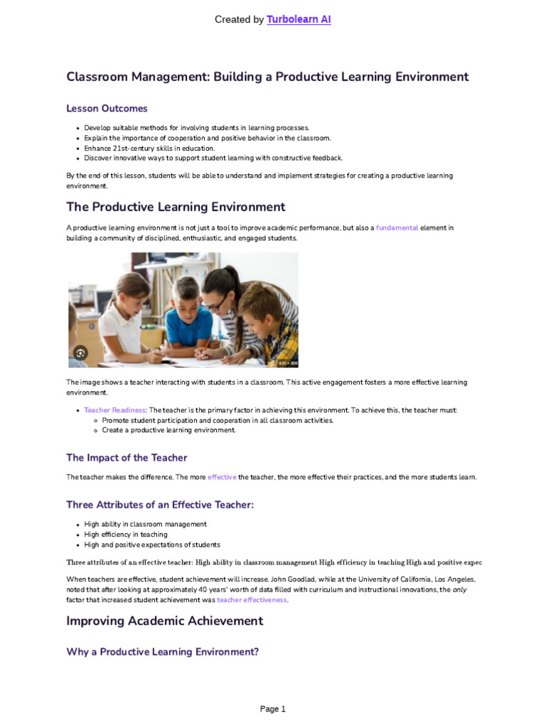 Effective Classroom Management Strategies | PDF | Learning | Teachers