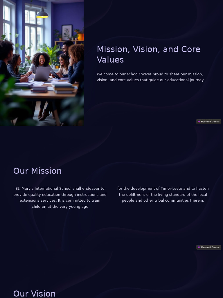 St. Mary's School Mission and Values | PDF | Disciplines | Integrity