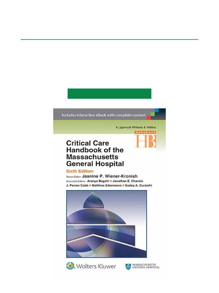 Critical Care Handbook of The Massachusetts General Hospital - Sixth ...