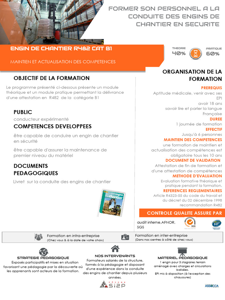 Formation CACES R482 B1: Sécurité et Compétences | PDF | Pédagogie