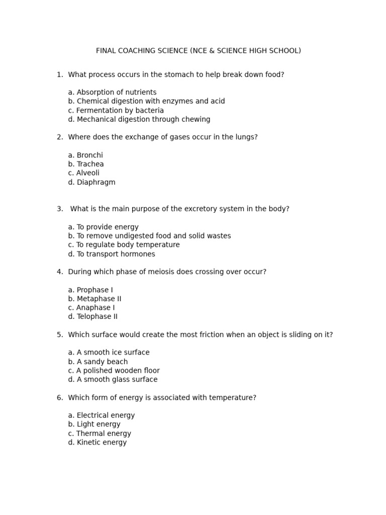 FINAL COACHING SCIENCE REVIEW PART-2 | PDF | Plants | Weather