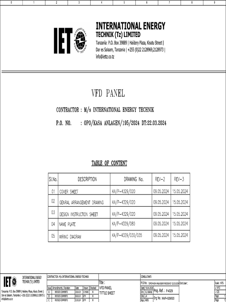 VFD Panel Wiring and Control Details | PDF | Electronics | Information ...