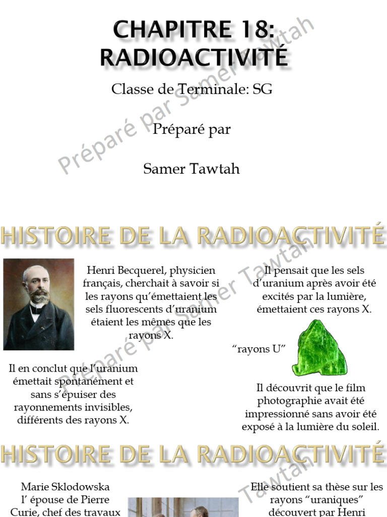 Introduction à la radioactivité | PDF | Radioactivité | Noyau atomique