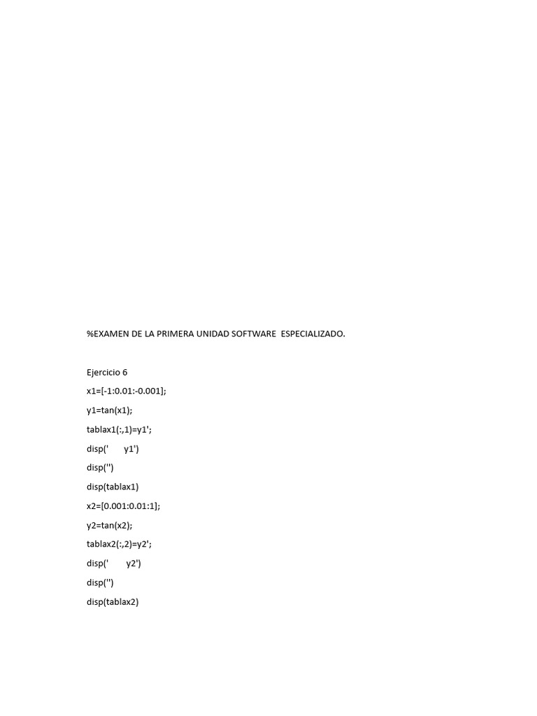 Examen de La Primera Unidad Software Especializado | PDF