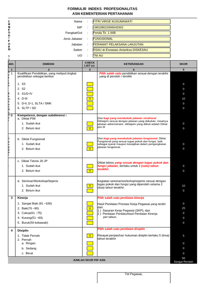 Indeks Profesionalitas ASN Kemenhan | PDF