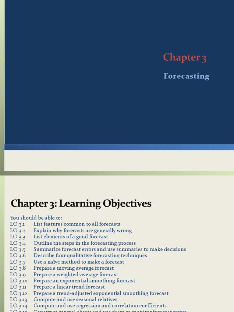 Chap 3 | PDF | Forecasting | Errors And Residuals
