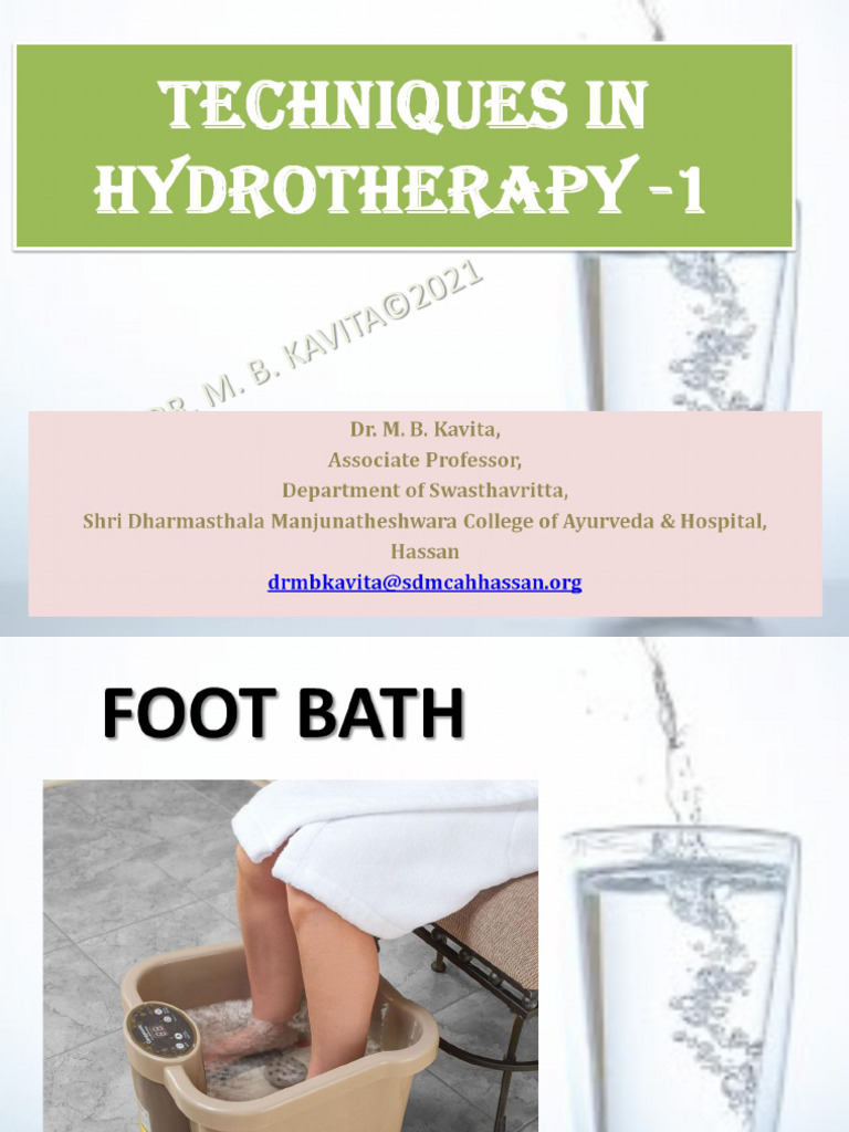 Techniques in Hydrotherapy - 1 | PDF