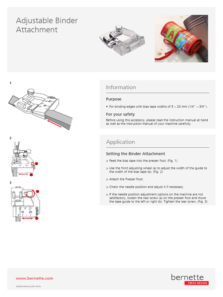 00A 04 Web Manual Adjustable-Binder-Attachment 2021-05 EN | PDF