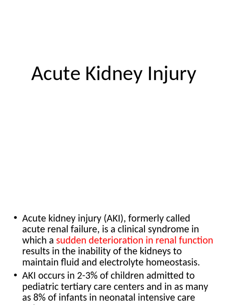 Acute Kidney Injury | PDF | Kidney | Clinical Medicine