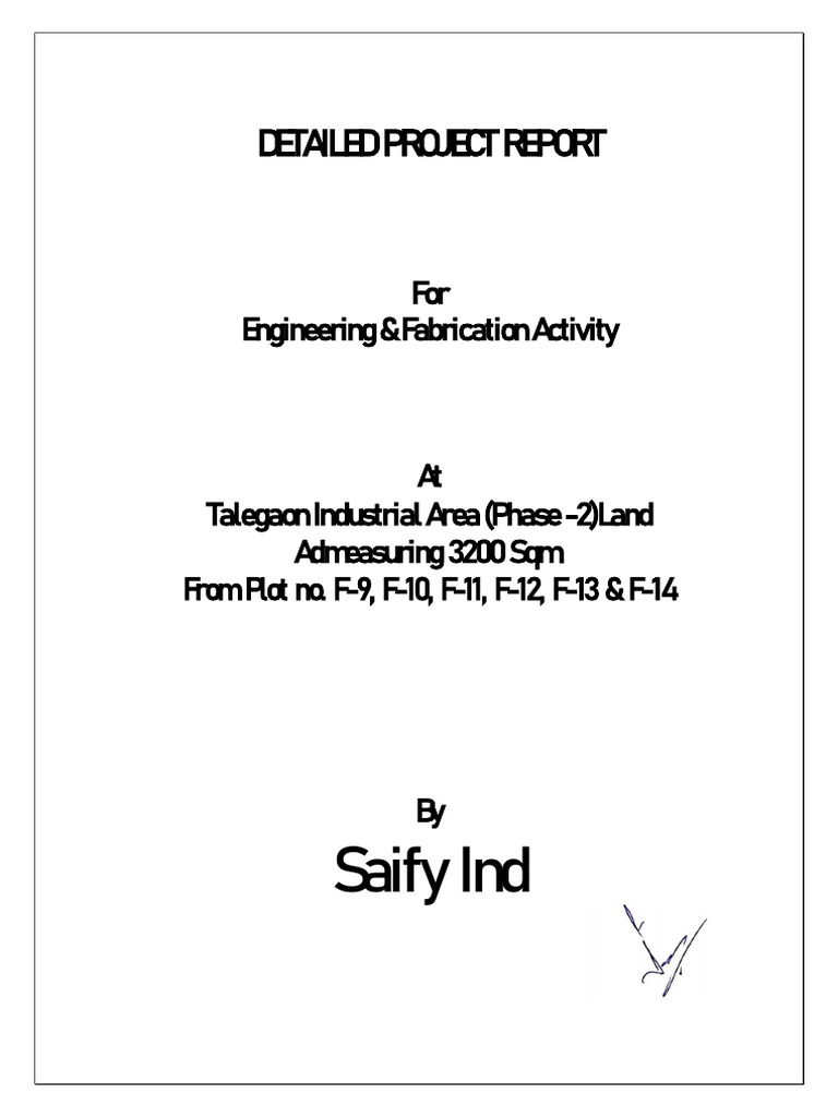 Saify Ind's EV Chassis Manufacturing Project | PDF | Effluent | Waste ...