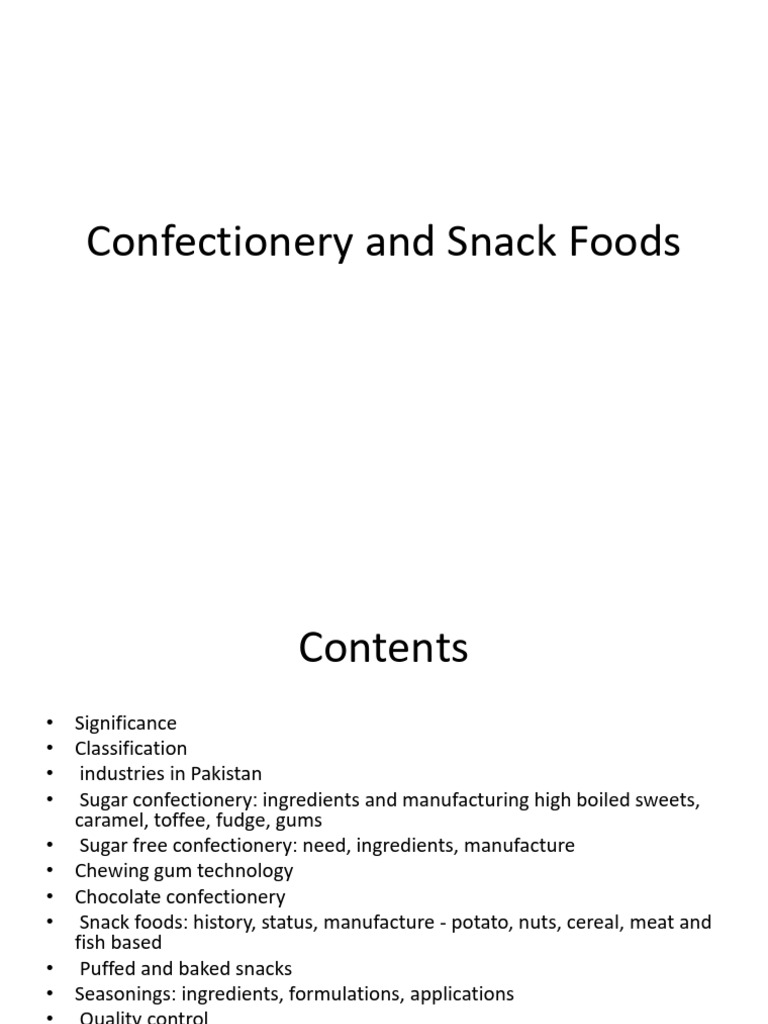 Confectionery and Snack Foods Overview | PDF | Confectionery | Candy