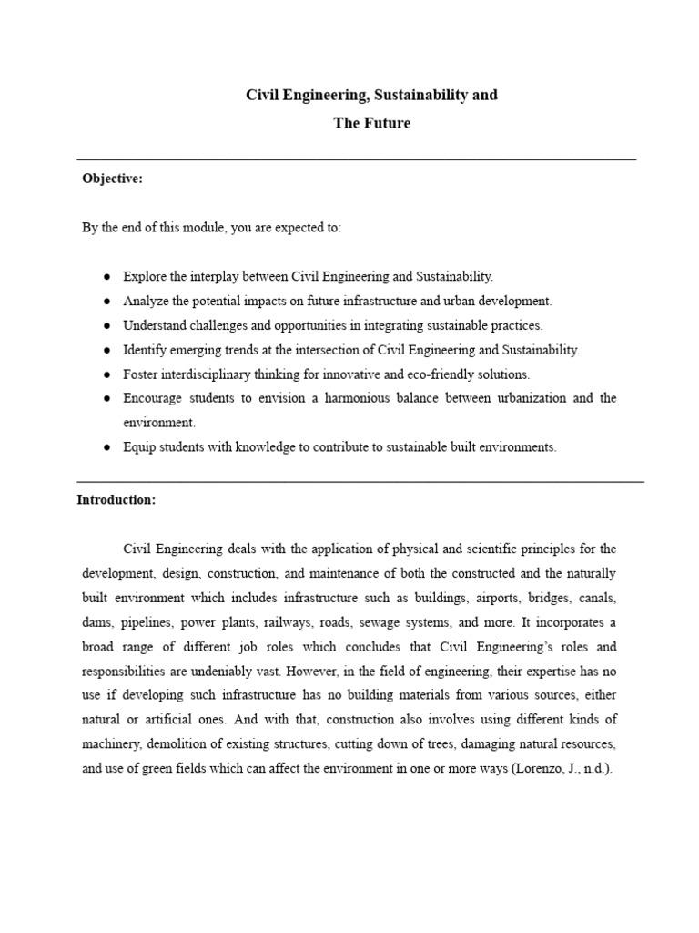 Civil Engineering for Sustainable Futures | PDF | Sustainability ...