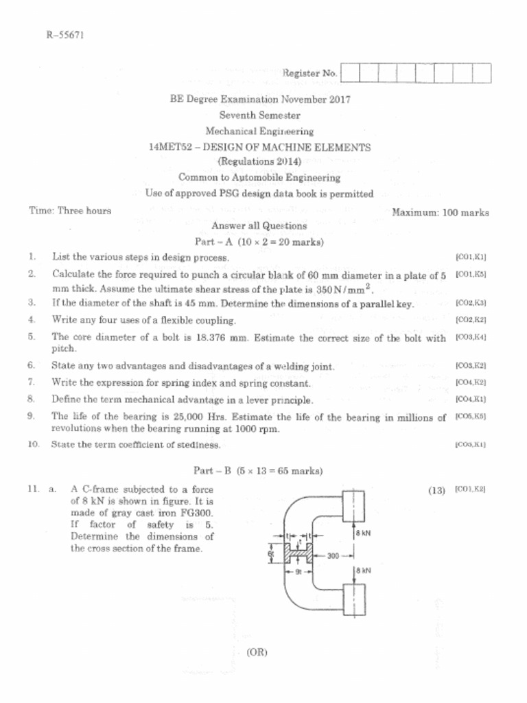 November 2017 End Semester Dme Question | PDF