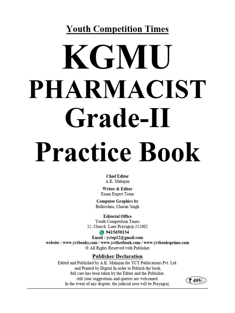 KGMU Pharmacist Grade-II Syllabus Guide | PDF