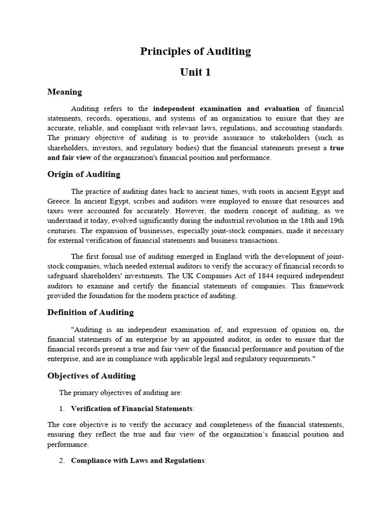Principles of Auditing Explained | PDF | Audit | Internal Control