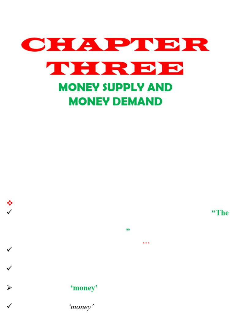 Money Supply and Demand Explained | PDF | Demand For Money | Money Supply