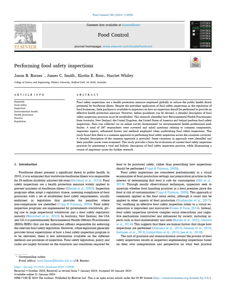 Food Safety Inspection Practices Explained | PDF | Food Safety | Chi ...